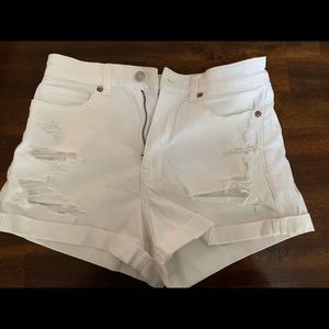 American Eagle White Distressed Mom Shorts, size 2.
